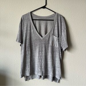 J. Crew Light Gray V-Neck Tee